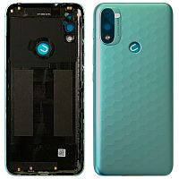 Задняя крышка Motorola Moto E20 XT2155 (голубая оригинал Китай без стекла камеры)