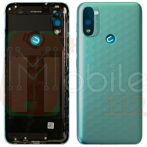 Задняя крышка Motorola Moto E20 XT2155 (голубая оригинал Китай без стекла камеры)