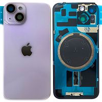 Задняя крышка Apple iPhone 14 (фиолетовая оригинал Китай с рамкой, стеклом камер и магнитом)