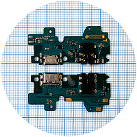 Шлейф Samsung Galaxy M22 M225F, Galaxy M32 M325F з роз'ємами зарядки та нашуніків, мікрофоном - нижня плата (оригінал Китай)
