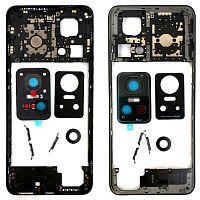 Рамка корпусу Realme GT Neo 3 (чорна зі склом камери)