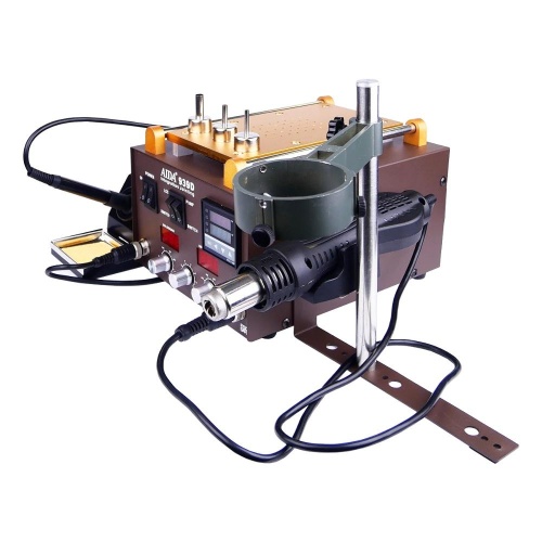 Паяльна станція Aida 939D з вбудованим вакуумним сепаратором 9" (20 x 11 см), фен, паяльник, третя рука фото 2