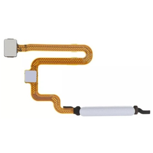 Шлейф Xiaomi Poco M4 Pro, Redmi Note 11, Note 11S Note 12S с кнопкой включения и сканером отпечатка пальца (AAA серебристый)