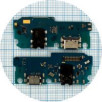 Шлейф Samsung Galaxy A12 A125F з роз'ємами зарядки, навушників та мікрофоном оригінал Китай - нижня плата