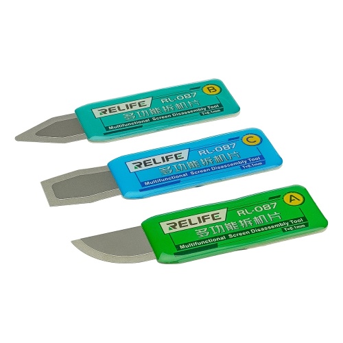 Набір фігурних лопаток Relife RL-087 A/B/C для відокремлення дисплея від рамки, товщина 0.3 мм з тонкими наконечниками (0.1 мм)