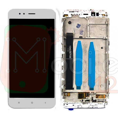 Дисплей Xiaomi Mi A1, Mi 5X, MDG2, MDI2 + тачскрин (белый с рамкой)