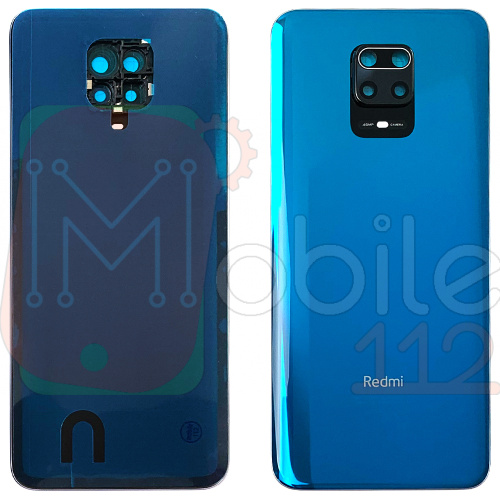 Задняя крышка Xiaomi Redmi Note 9S, Redmi Note 9 Pro Max совм. Redmi Note 9 Pro (синяя оригинал Китай со стеклом камеры)