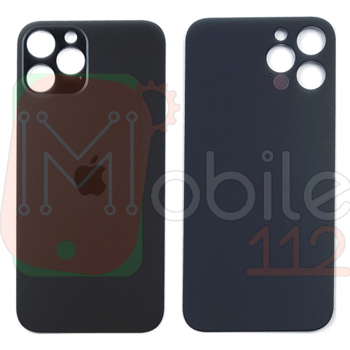 Задня кришка Apple iPhone 12 Pro Max (чорна оригінал Китай з великим отвором)