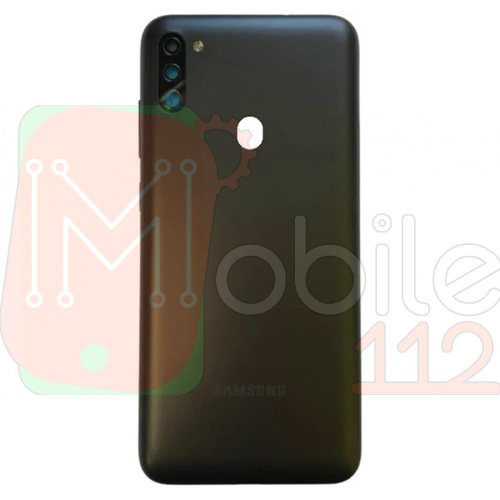 Задня кришка Samsung Galaxy M11 M115F (чорна оригінал Китай зі склом камери)