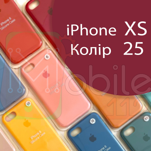 Чехол Silicone case для iPhone X, iPhone XS (красный №25)