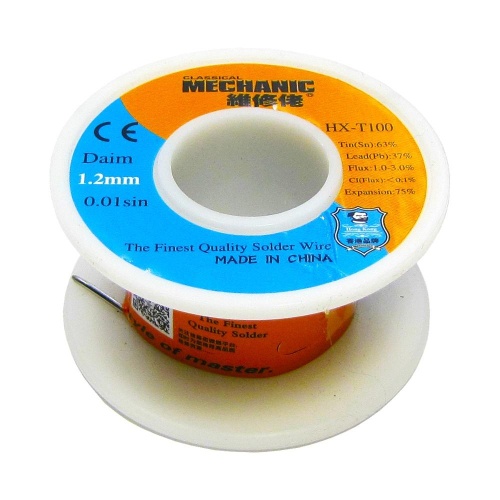 Припій Mechanic HX-T100 1,2 мм, 55 г, Sn 63%, Pb 37%