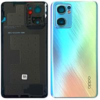 Задняя крышка Oppo Reno7 5G CPH2371 (синяя оригинал Китай со стеклом камеры)