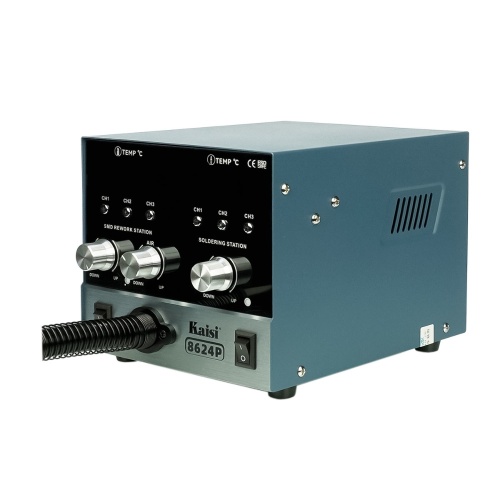 Паяльная станция прецизионная Kaisi 8624P-115, фен 100C - 450C, паяльник стандарта JBC 115 200C - 500C, 6 каналов памяти, 800W фото 4