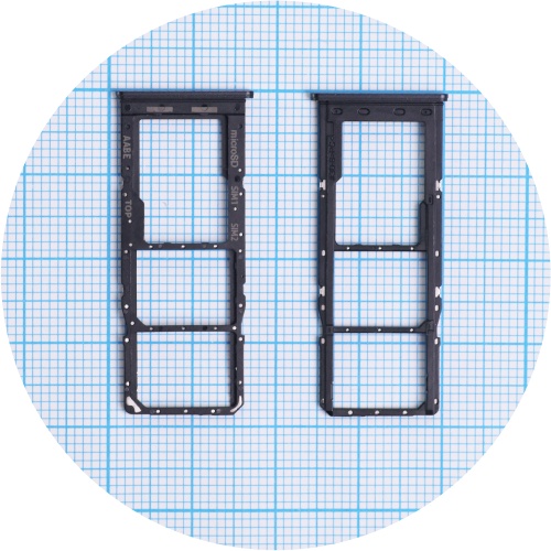 Тримач Sim картки та картки пам'яті Samsung Galaxy A12s A127, Galaxy A12 Nacho (чорний на 2 SIM + Micro SD)