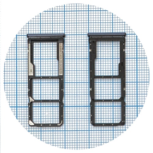 Тримач SIM карти Xiaomi Redmi Note 9S, Note 9 Pro, Note 9 Pro Max (сірий на 2 SIM + MicroSD) фото 2