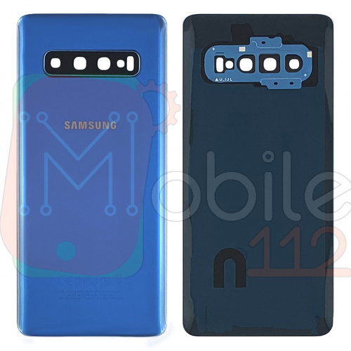 Задняя крышка Samsung Galaxy S10 G973F (синяя оригинал Китай со стеклом камеры)