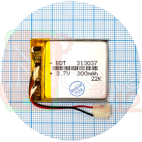 Акумулятор універсальний 313037 37 х 31 х 2,8 мм 300 mAh 3.7V