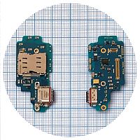 Шлейф Samsung Galaxy S24 Ultra S928 с  разъемами Sim-карты, зарядки и микрофоном - нижняя плата (оригинал Китай)