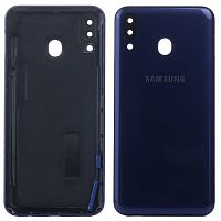 Задняя крышка Samsung Galaxy M20 M205F (синяя оригинал Китай со стеклом камеры)