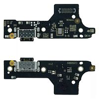 Шлейф Xiaomi Redmi 12 5G с разъемом зарядки и микрофоном - нижняя плата (AAA)