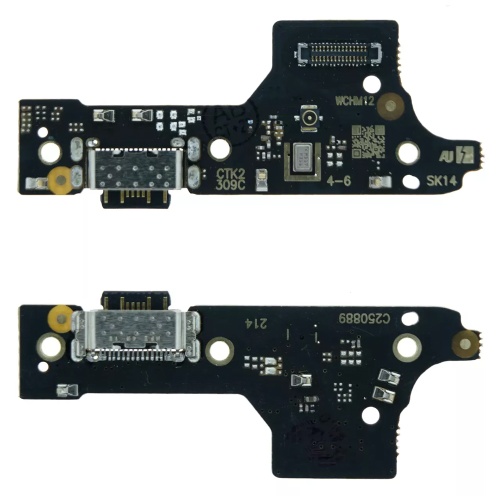 Шлейф Xiaomi Redmi 12 5G с разъемом зарядки и микрофоном - нижняя плата (AAA)