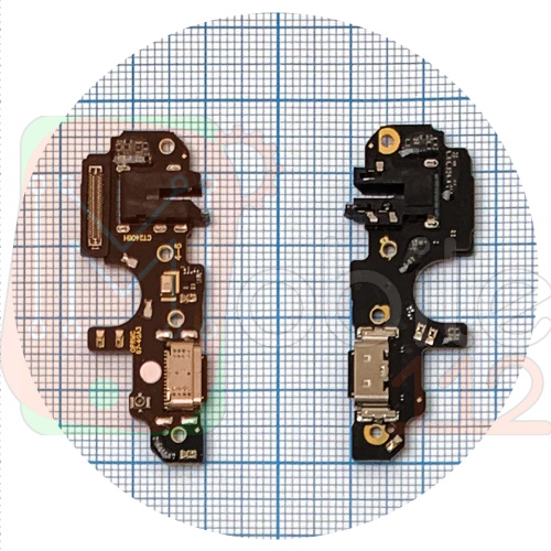 Шлейф Realme C67 RMX3890 с разъемами зарядки и наушников, микрофоном - нижняя плата (AAA)