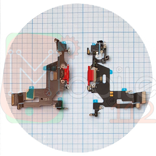 Шлейф Apple iPhone 11 з роз'ємом зарядки та мікрофоном (червоний оригінал Китай)