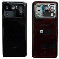 Задня кришка Xiaomi Mi 11 Ultra (чорна оригінал Китай зі склом камери)