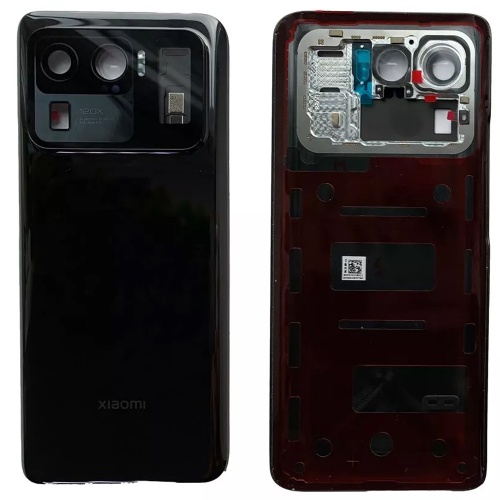 Задня кришка Xiaomi Mi 11 Ultra (чорна оригінал Китай зі склом камери)