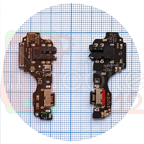 Шлейф Motorola Moto G32 XT2235 с разъемами зарядки, наушников и микрофоном - нижняя плата (AAA)
