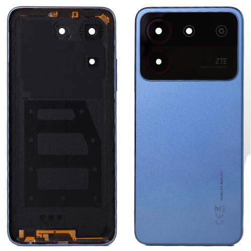 Задняя крышка ZTE Blade A54 (голубая оригинал Китай со стеклом камеры)
