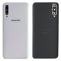 Задня кришка Samsung Galaxy A50 2019 A505F (біла оригінал Китай зі склом камери)