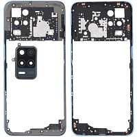 Рамка корпусу Realme 8 5G (блакитна зі склом камери)