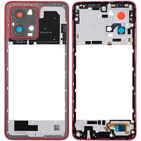 Рамка корпусу Motorola Moto G84 XT2347 (червона зі склом камери)